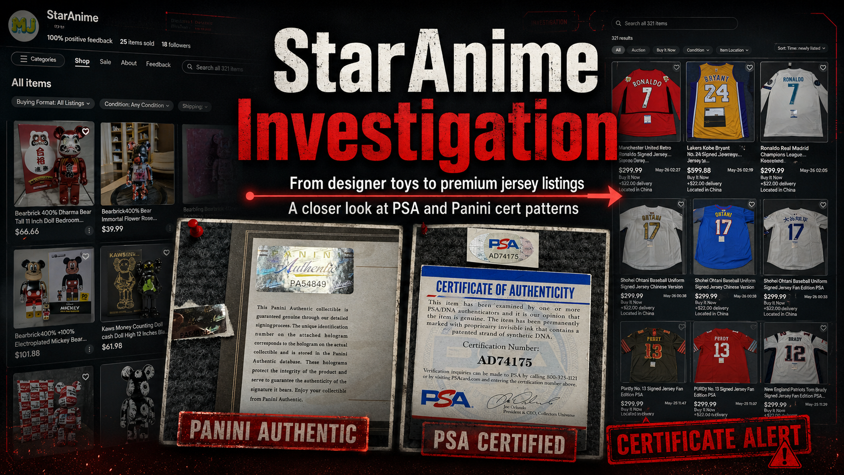 StarAnime: A New China-Based eBay Account With Hundreds of High-Risk Lots and Fake Authentication Stickers
